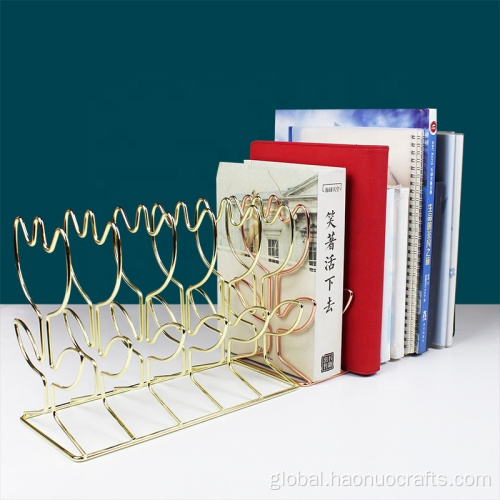 Book Holder Wire bookshelf metal table top creative magazine rack Factory